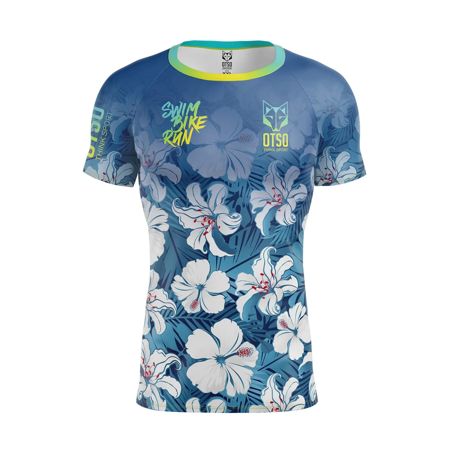 Cheap OTSO Camiseta manga corta hombre - Swim Bike Run Flower