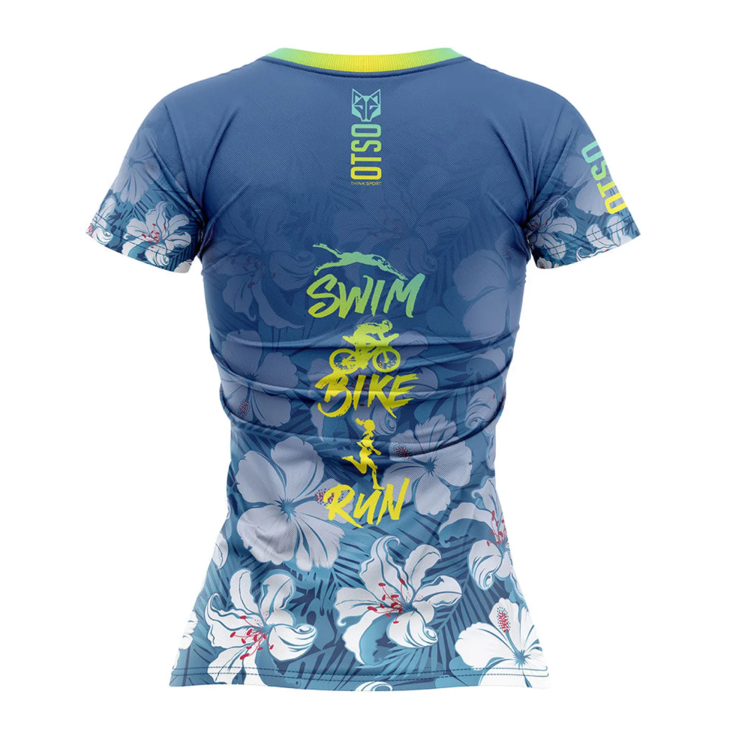 Best Sale OTSO Camiseta manga corta mujer - Swim Bike Run Flower