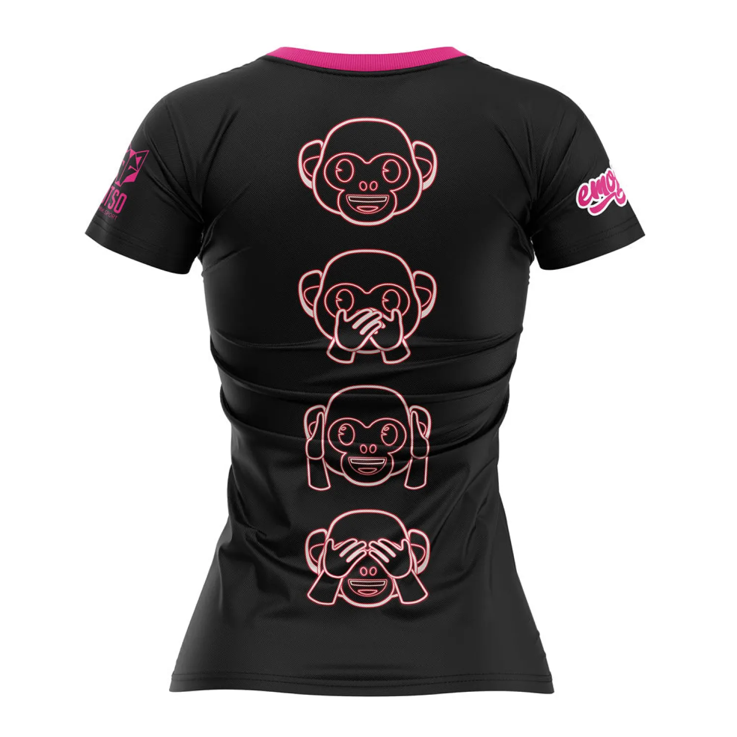 Fashion OTSO Camiseta manga corta mujer - Emoji Monkey Neon