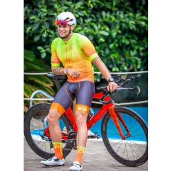 Online OTSO Culotte de ciclismo hombre - Fluo Orange (Outlet)