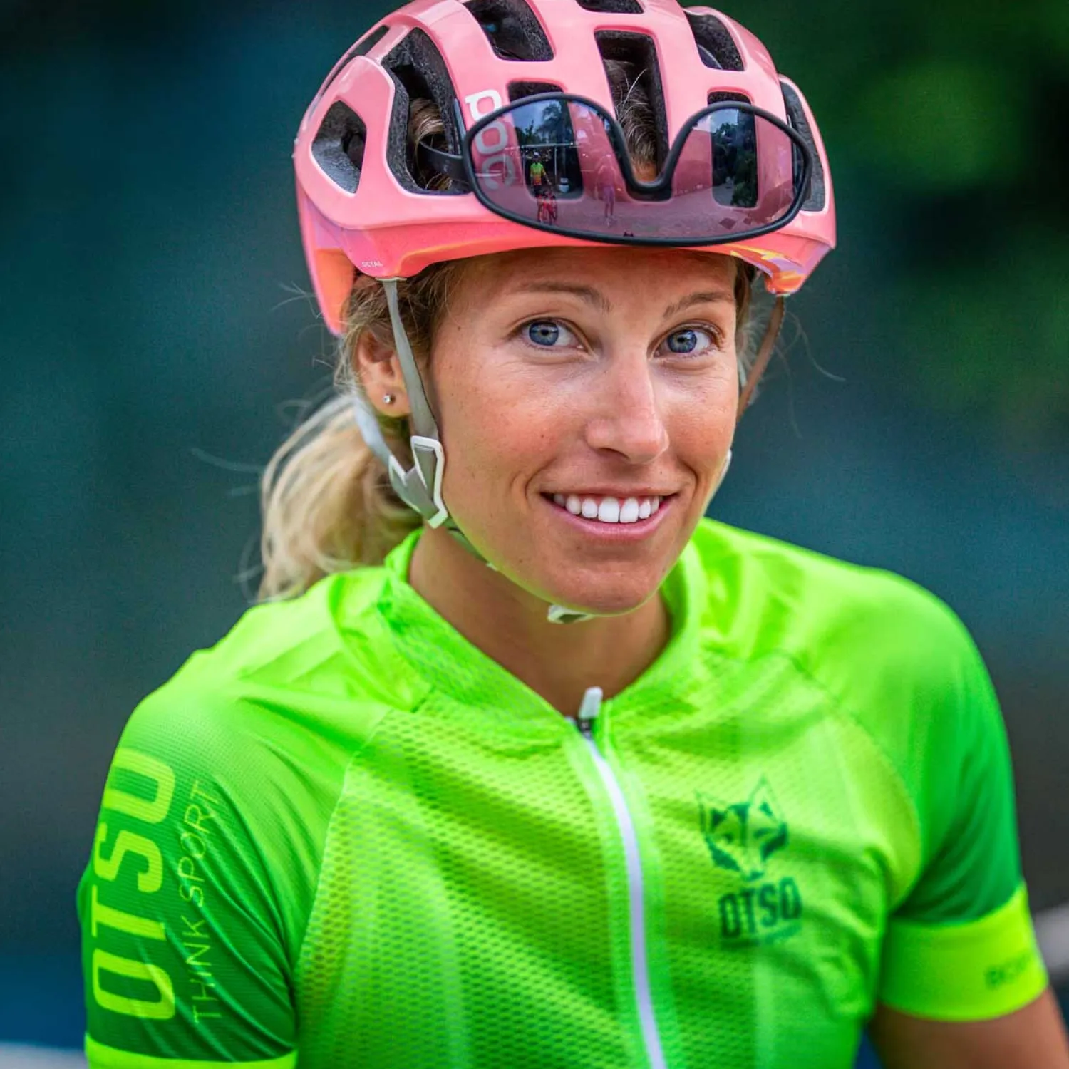 Outlet OTSO Maillot de ciclismo manga corta mujer - Fluo Green (Outlet)