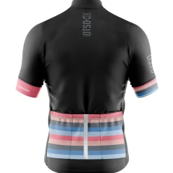 Cheap OTSO MEN'S SHORT SLEEVE CYCLING JERSEY STRIPES BLACK -