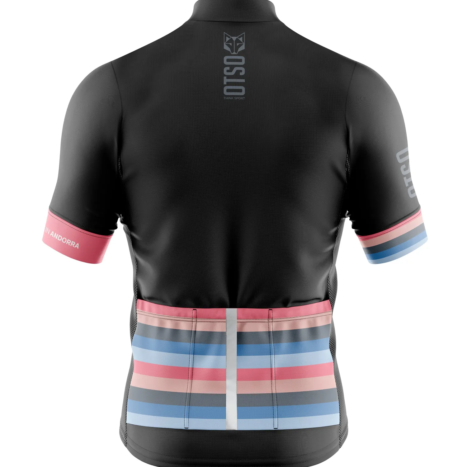Cheap OTSO MEN'S SHORT SLEEVE CYCLING JERSEY STRIPES BLACK -