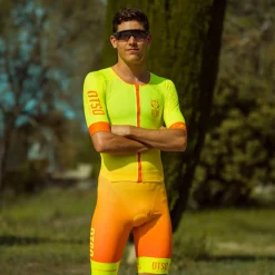 Discount OTSO Mono de triatlón hombre - Fluo Yellow & Fluo Orange (Outlet)