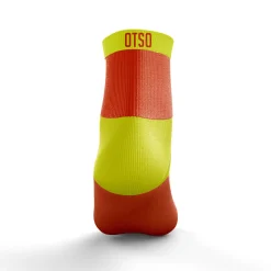 Online OTSO Calcetines Running Bajos - Naranja y Amarillo Fluo