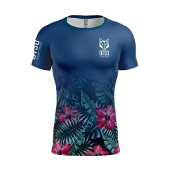 New OTSO Camiseta Técnica Running Hombre Manga Corta - Tropical Dark