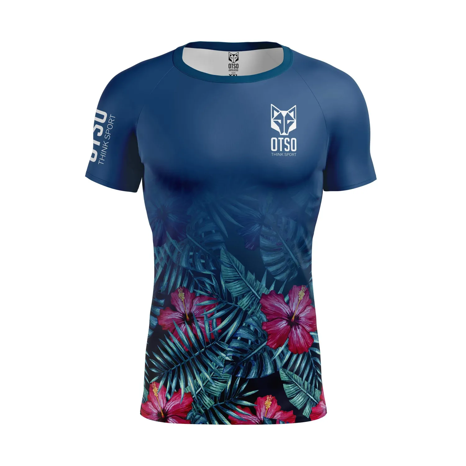 New OTSO Camiseta Técnica Running Hombre Manga Corta - Tropical Dark
