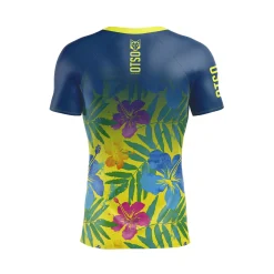 Outlet OTSO Camiseta Técnica Running Hombre Manga Corta - Floral Blue