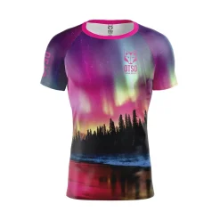 Online OTSO Camiseta Técnica Running Hombre Manga Corta - Auroras Boreales