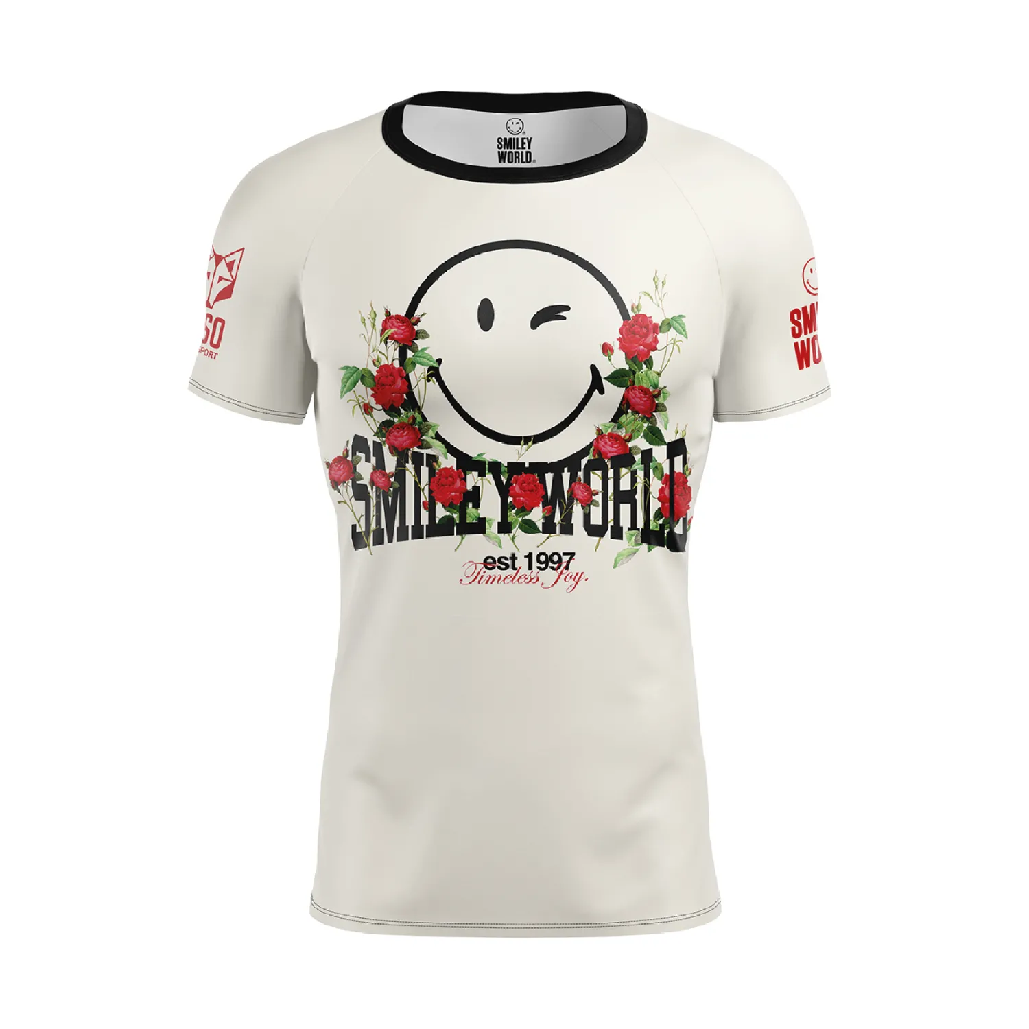 Best OTSO Camiseta Técnica Running Hombre Manga Corta - Smiley Vintage