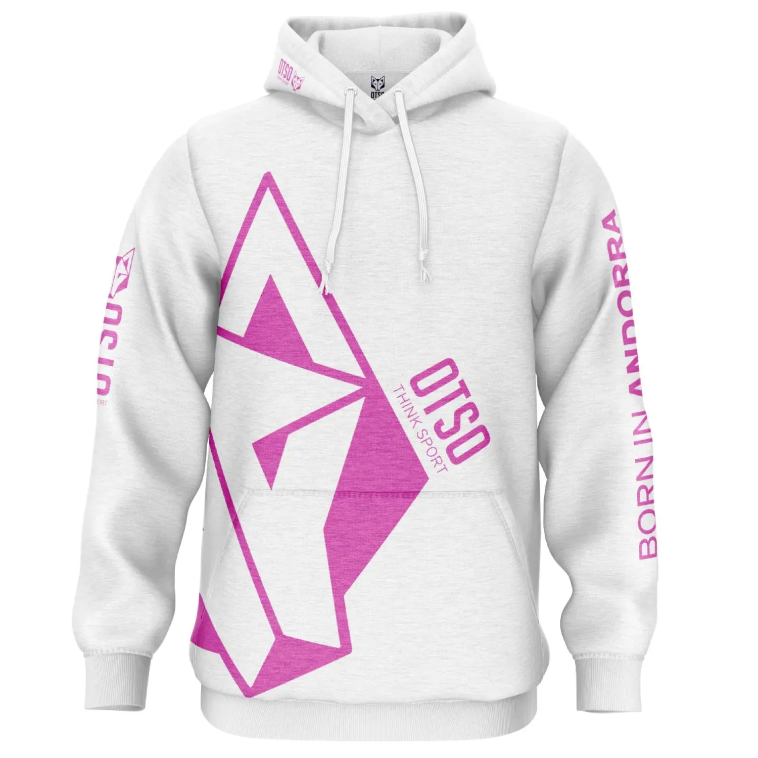 Shop OTSO Sudadera - White & Fluo Pink
