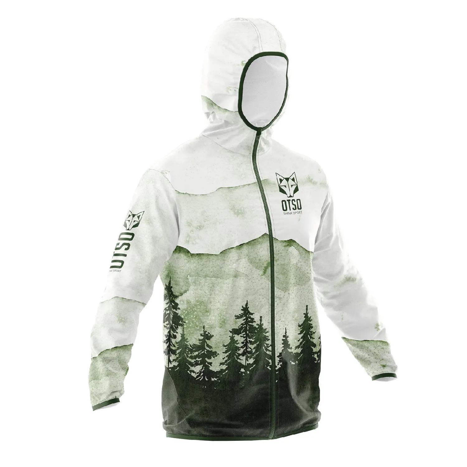 Online OTSO Unisex Running Jacket - Green Forest