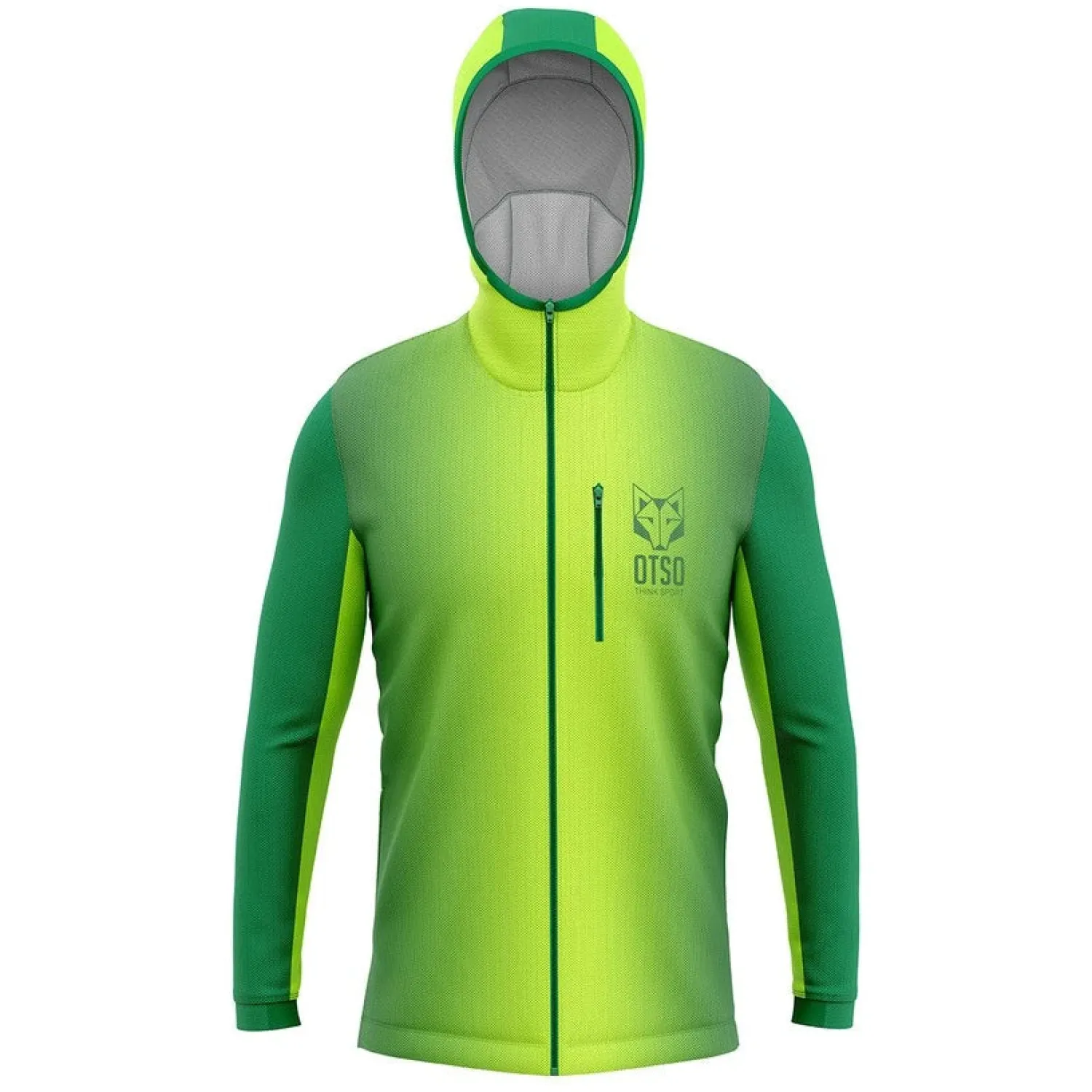 Best Sale OTSO Unisex sport hoodie - Forest Green & Fluo Green