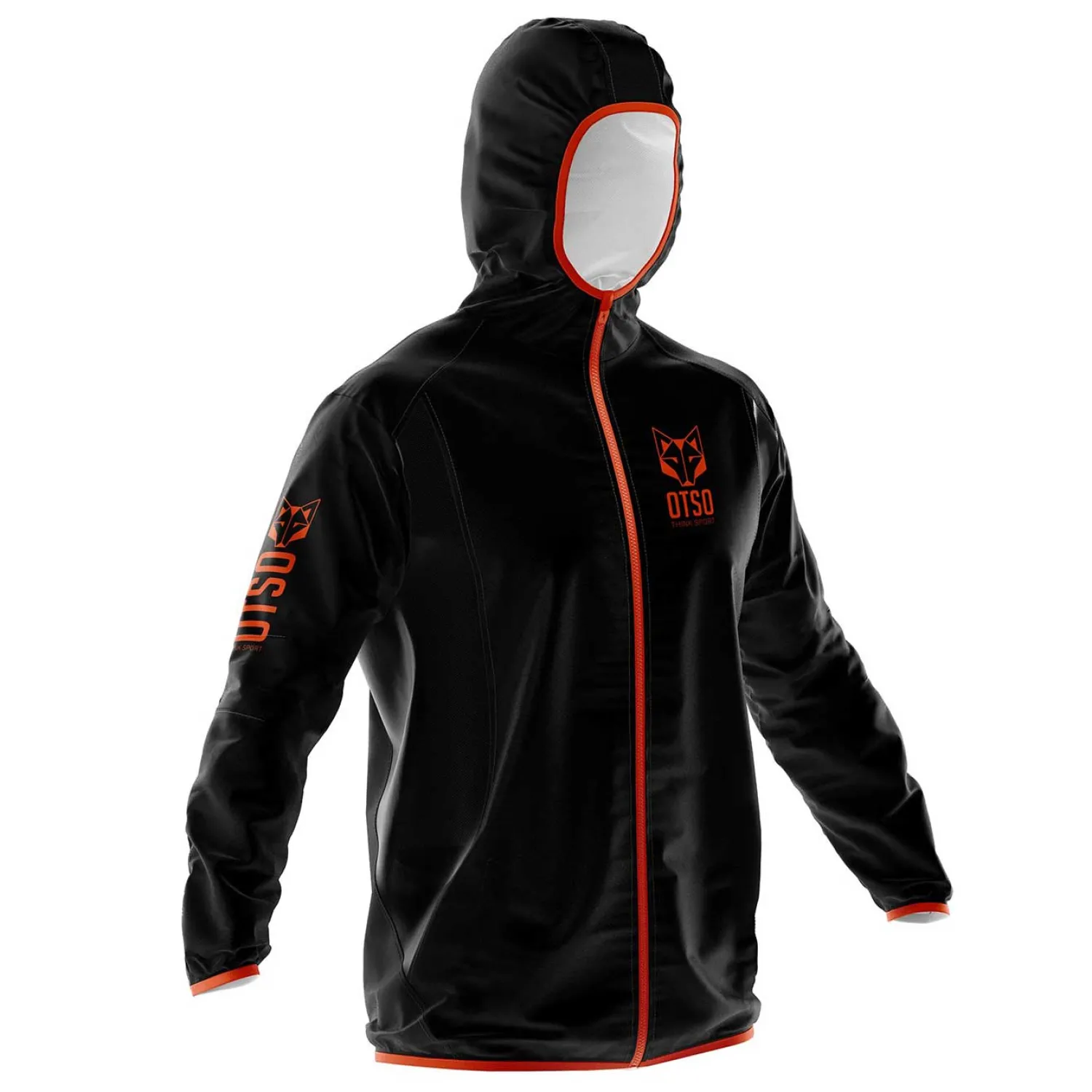 Cheap OTSO Waterproof Jacket - Black & Fluo Orange