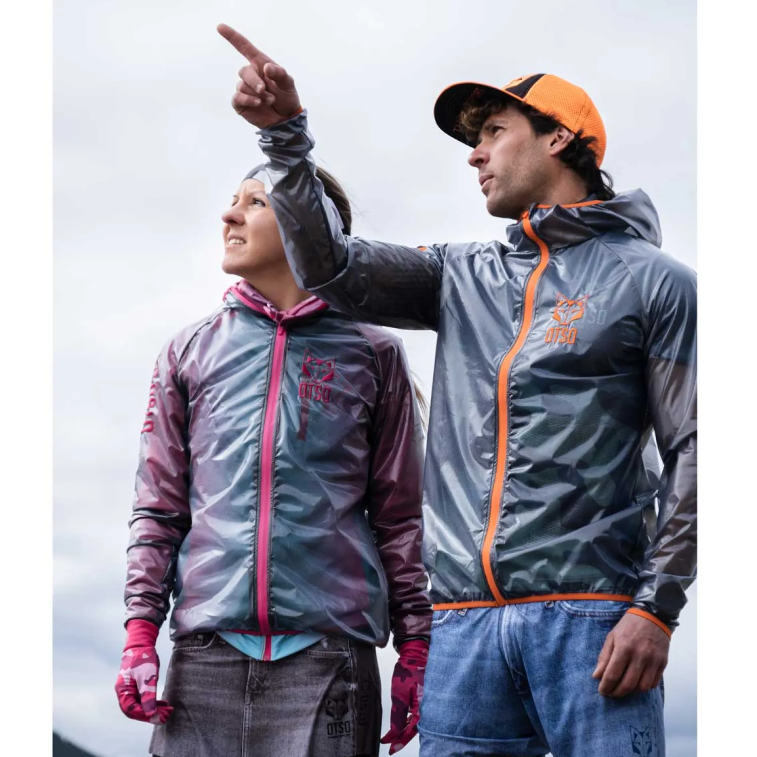Cheap OTSO Waterproof Jacket - Black & Fluo Orange
