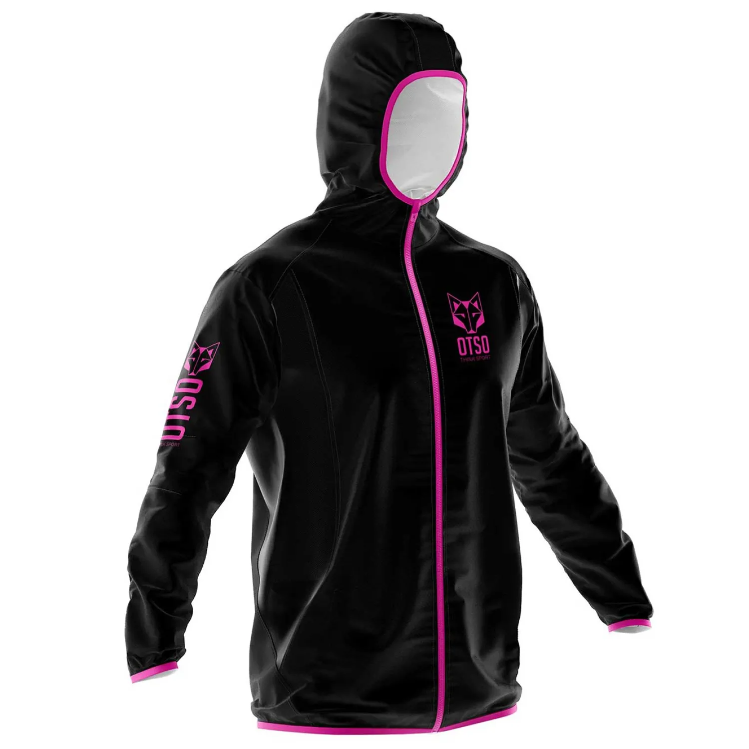 Discount OTSO Waterproof Jacket - Black & Fluo Pink