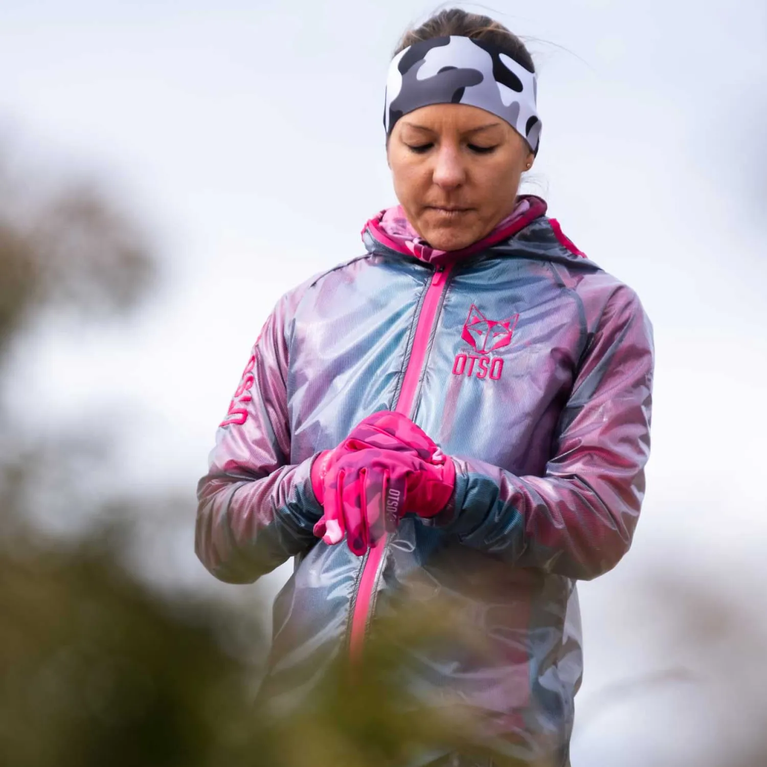 Discount OTSO Waterproof Jacket - Black & Fluo Pink