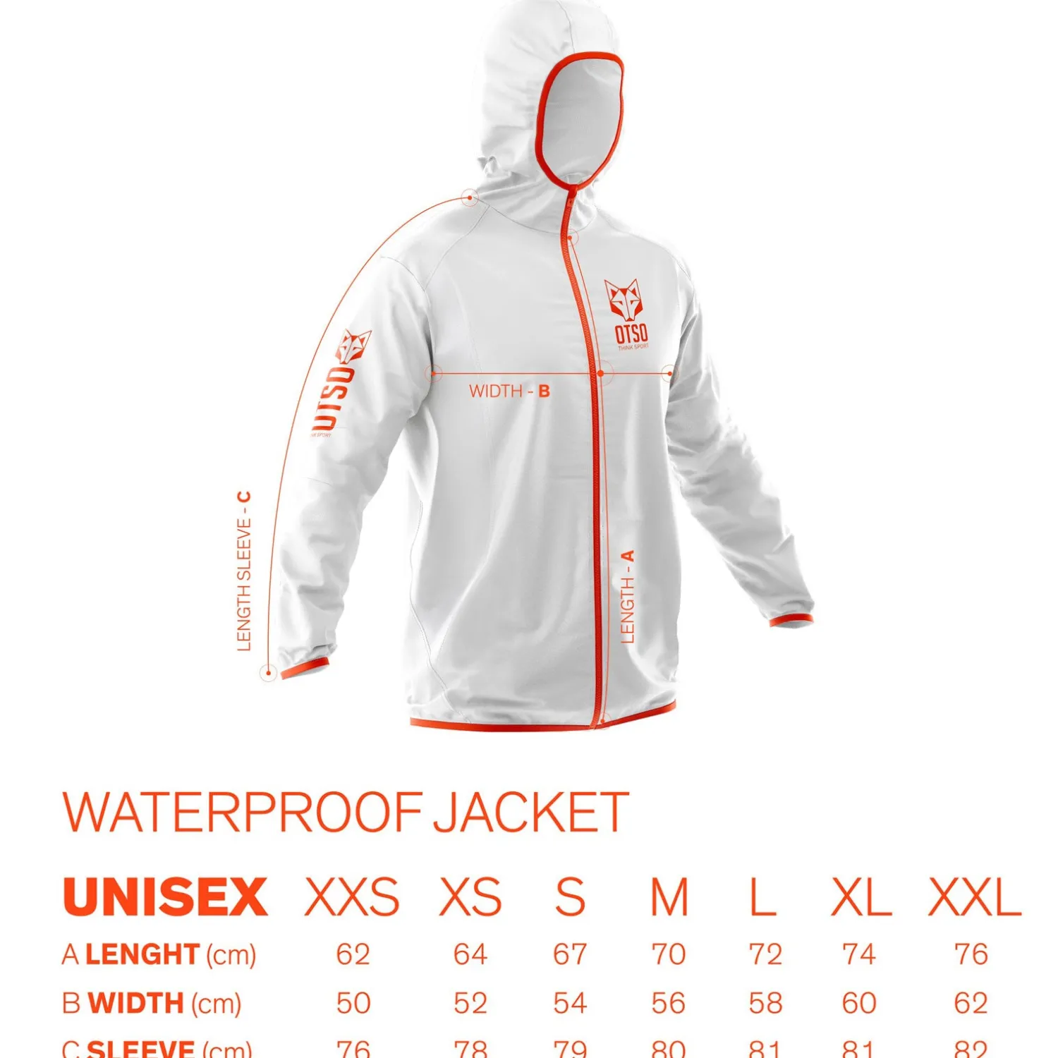 Sale OTSO Waterproof Jacket - Electric Blue & White