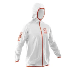 Fashion OTSO Waterproof Jacket - White & Fluo Orange