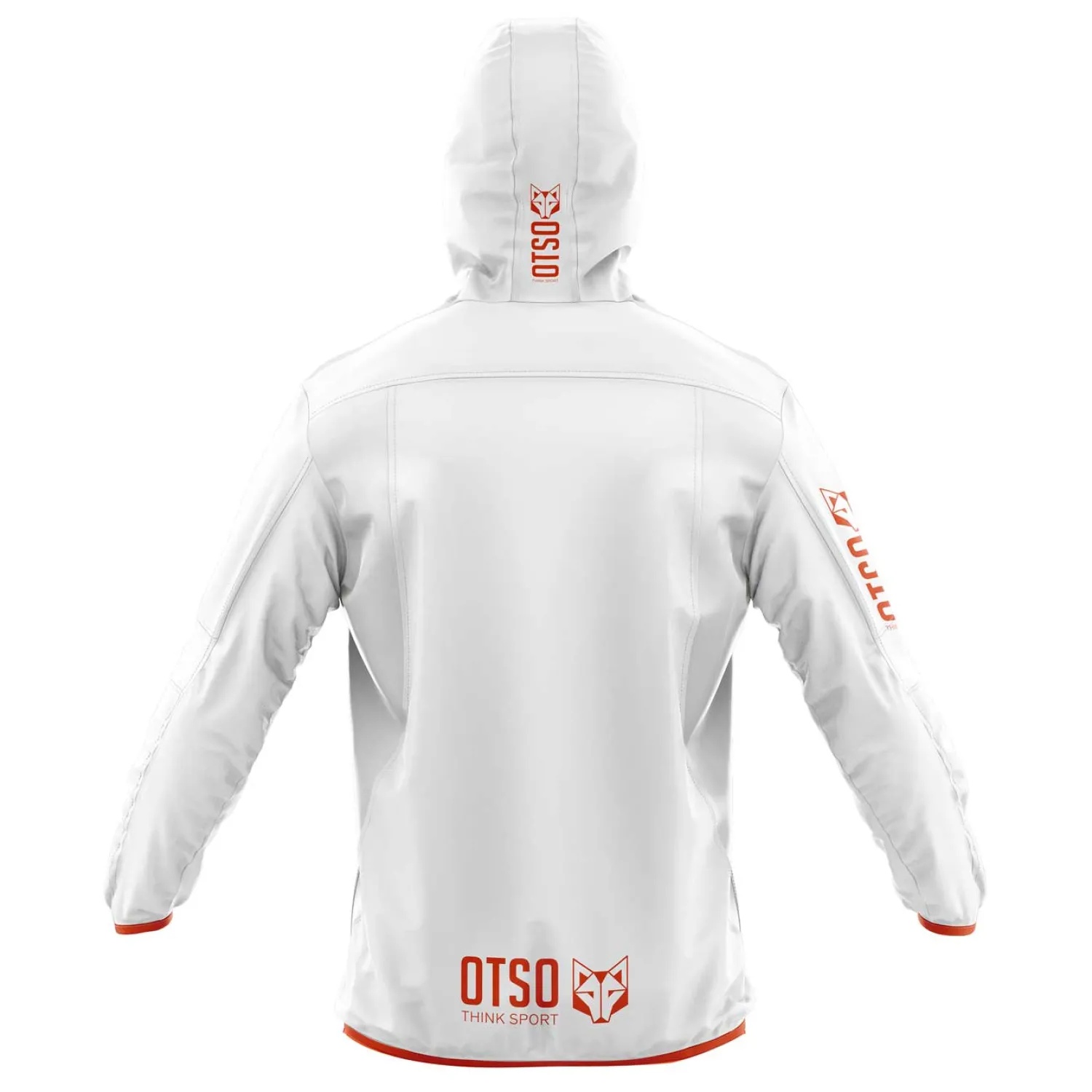Fashion OTSO Waterproof Jacket - White & Fluo Orange
