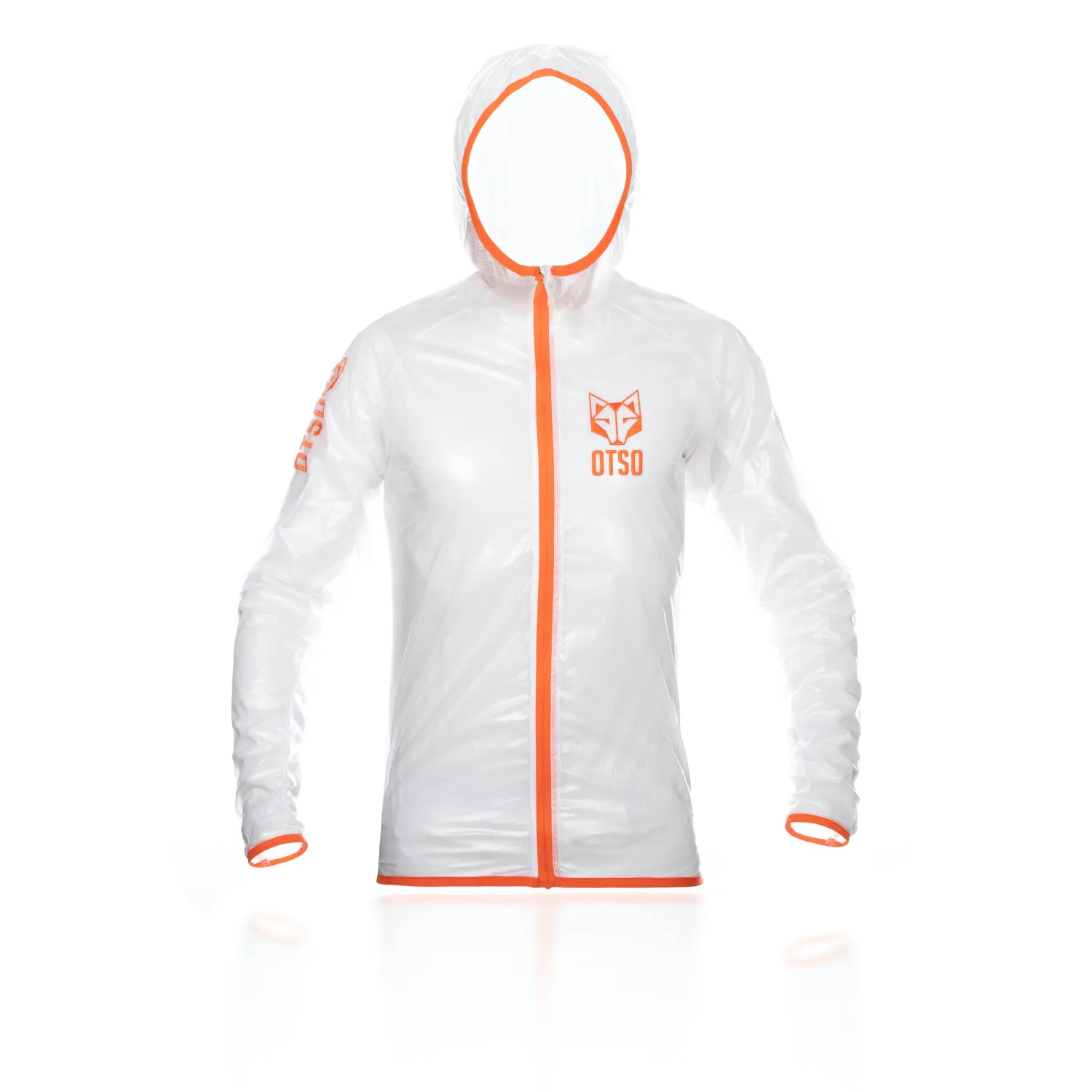 Fashion OTSO Waterproof Jacket - White & Fluo Orange