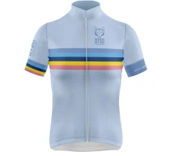 Clearance OTSO WOMEN'S SHORT SLEEVE CYCLING JERSEY STRIPES TURQUOISE -