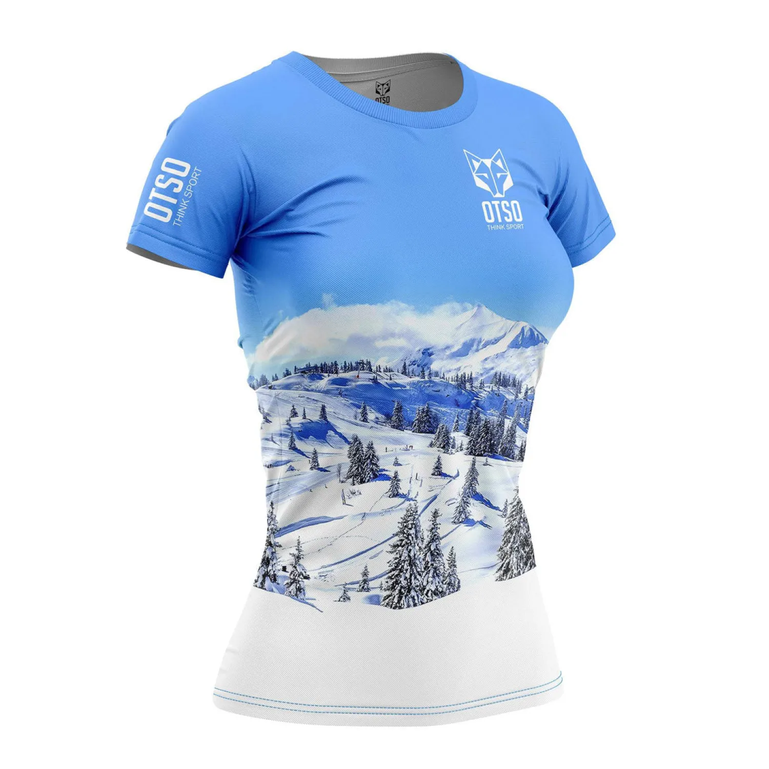 Store OTSO Women's Short Sleeve Shirt Snow Forest -