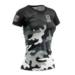 Flash Sale OTSO Women's Short Sleeve Shirt Camo Blue -