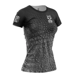 New OTSO Women's Short Sleeve Shirt Black Snake -