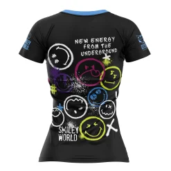 Flash Sale OTSO Women's Short Sleeve Shirt Smiley Festival -