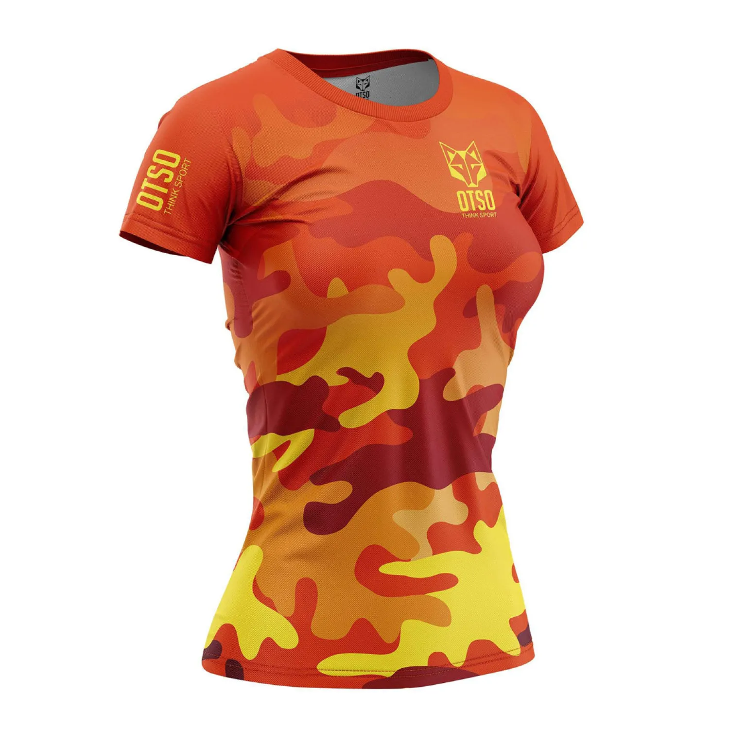 Shop OTSO Women's Short Sleeve Shirt Camo Orange -
