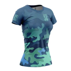 Cheap OTSO Women's Short Sleeve Shirt Camo Blue -